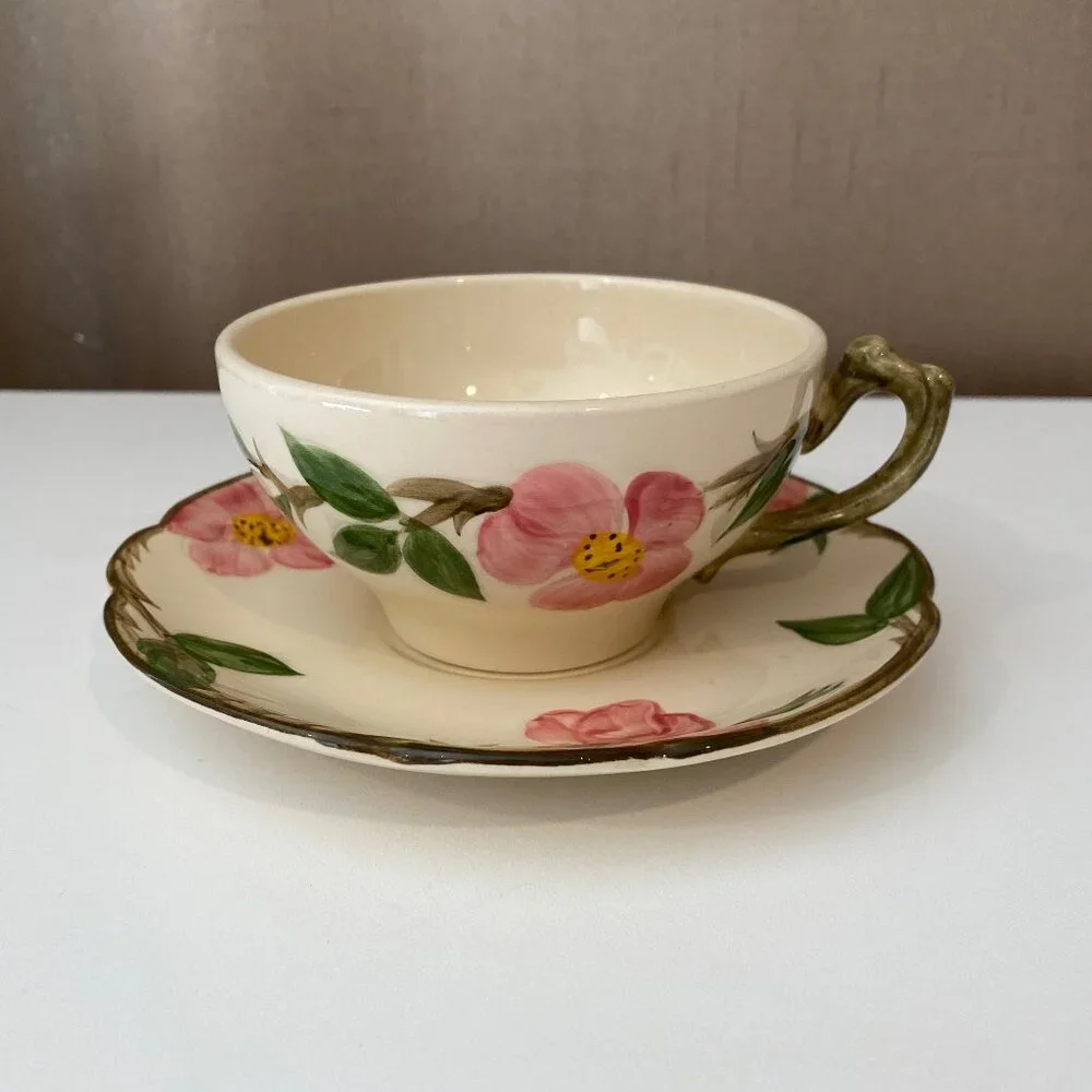 Franciscan Desert Rose‎ Tea Cup & Saucer Set Vintage USA